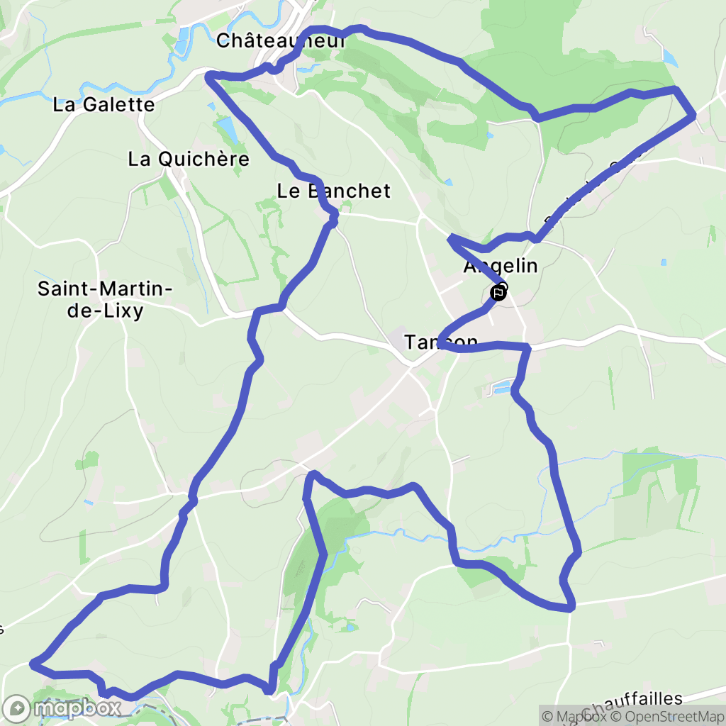 Tancon : carte du parcours de randonnée - France