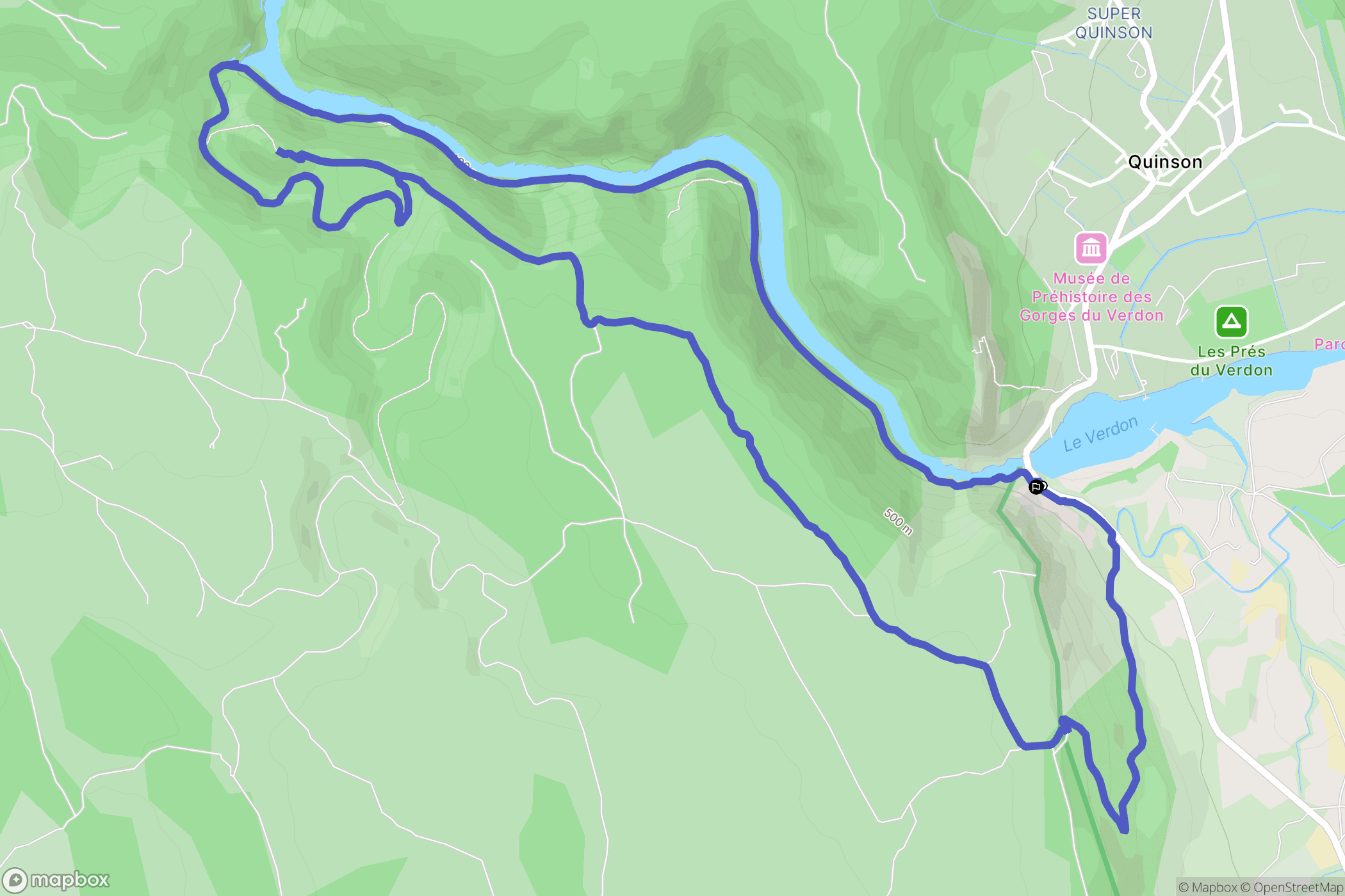 Quinson : carte du parcours de randonnée - France