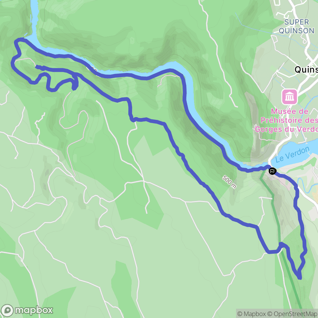 Quinson : carte du parcours de randonnée - France