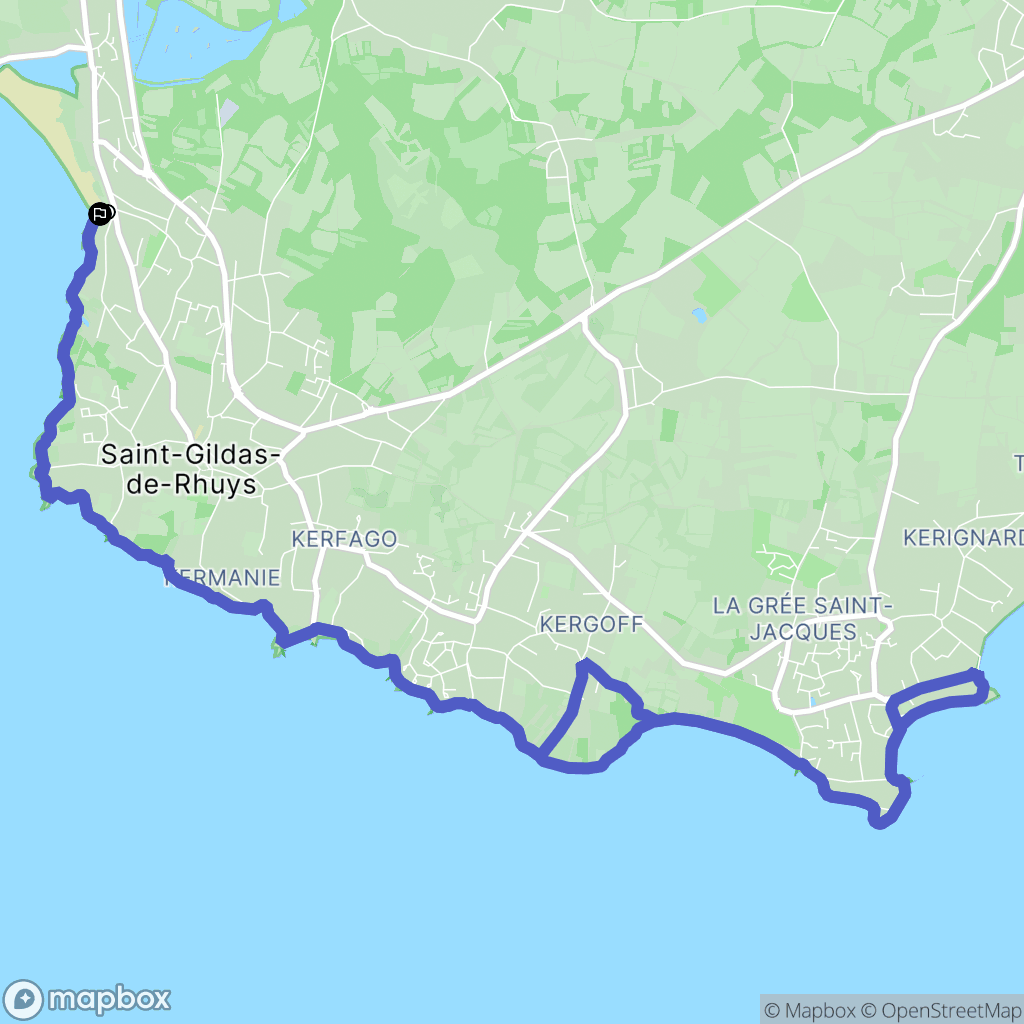 Saint-Gildas-de-Rhuys : carte du parcours de randonnée - France