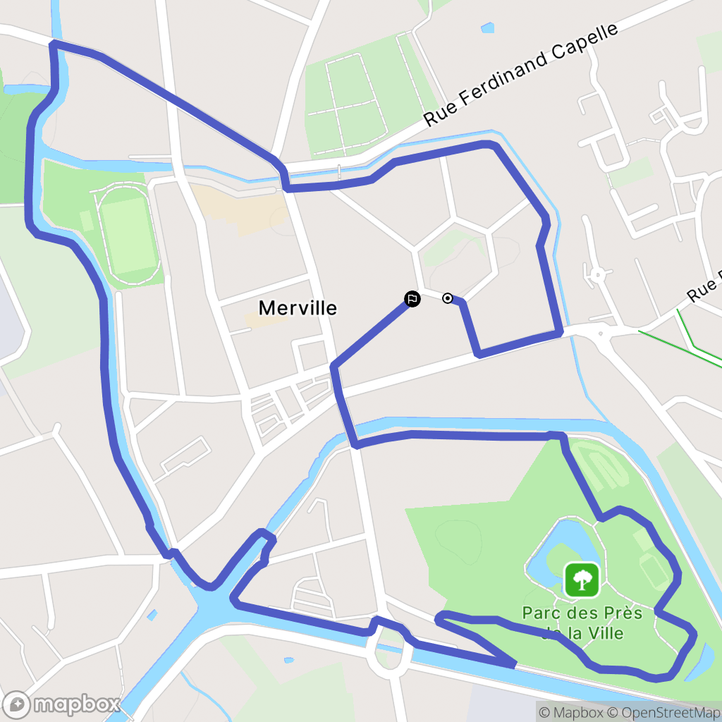 Merville : carte du parcours de randonnée - France