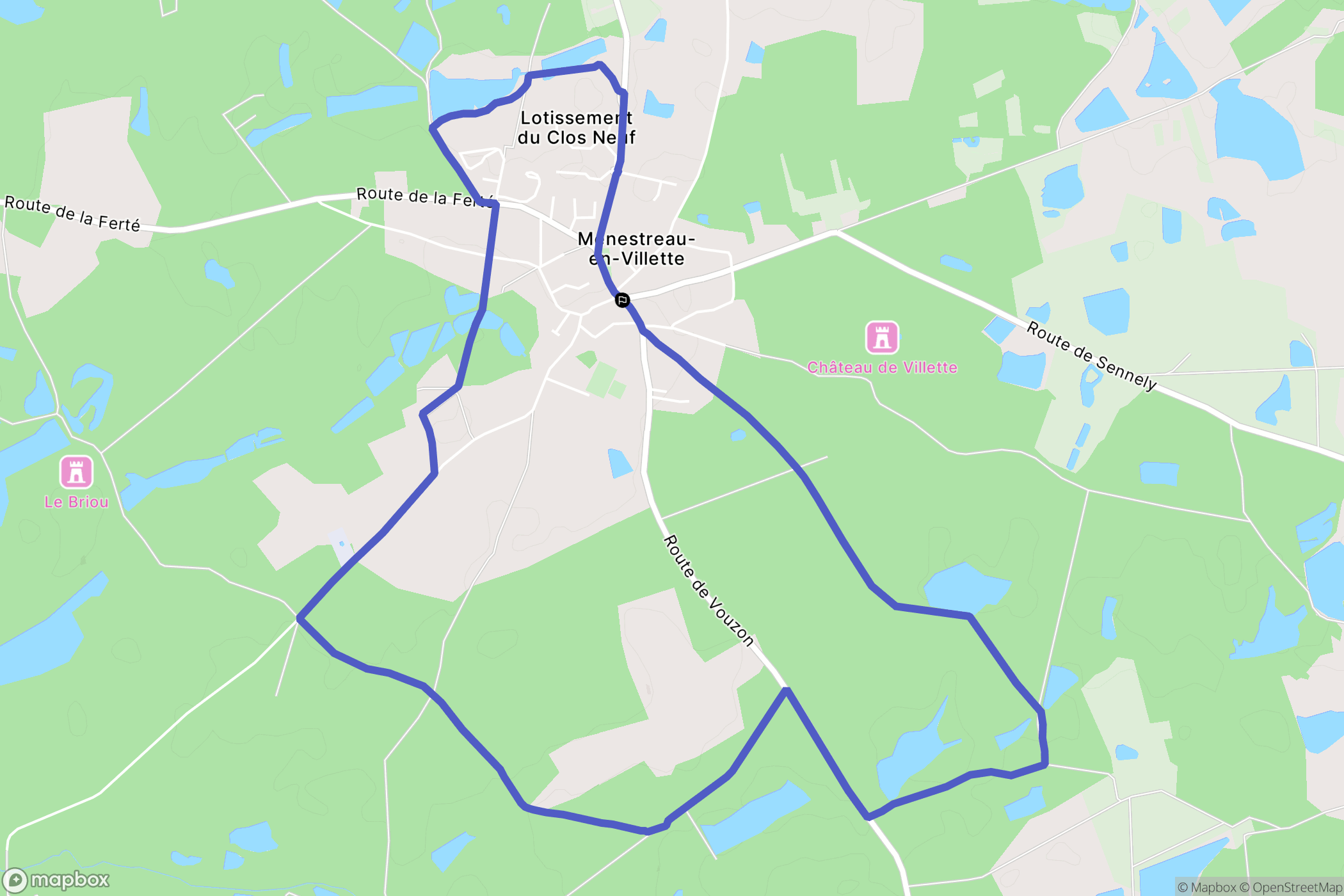 Ménestreau-en-Villette : carte du parcours de randonnée - France