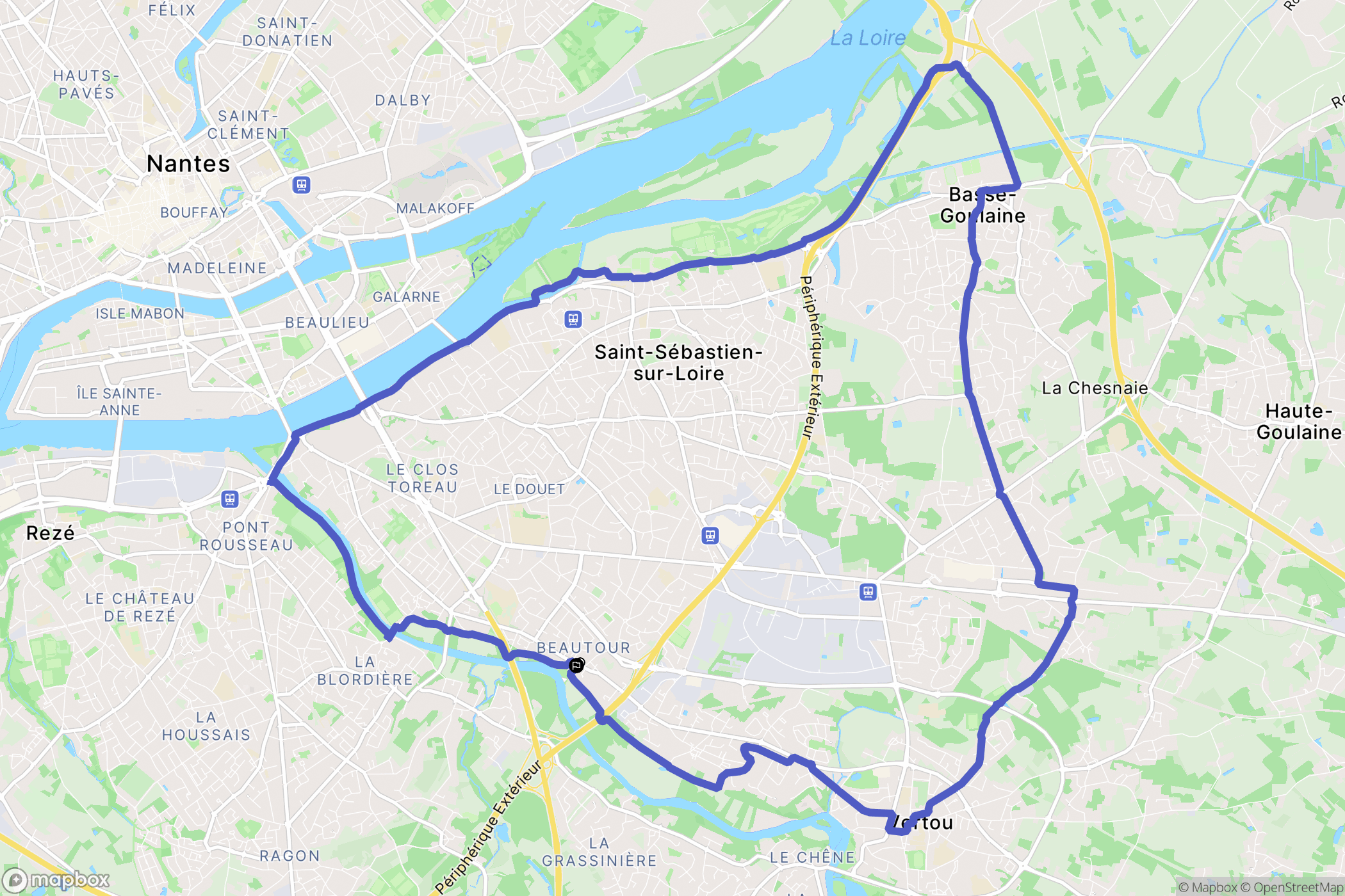 Vertou : carte du parcours de randonnée - France