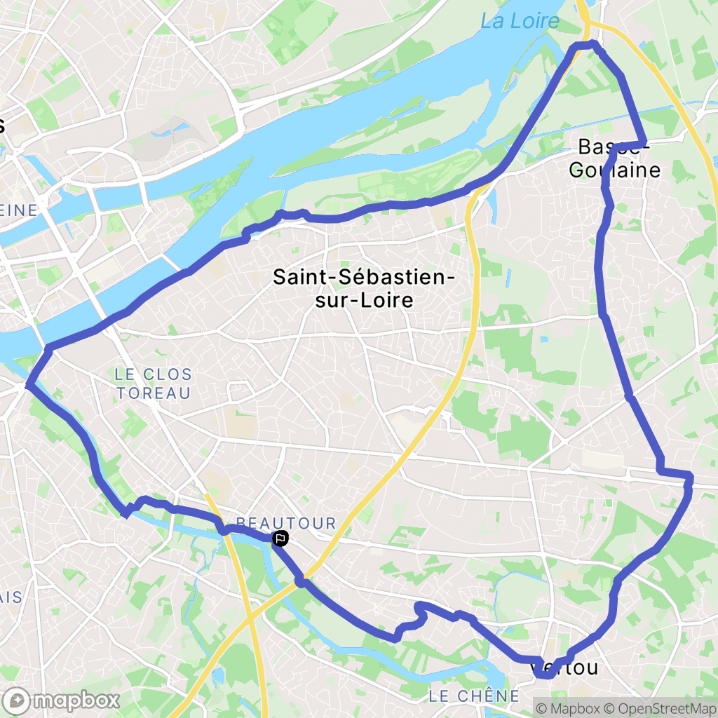 Vertou : carte du parcours de randonnée - France