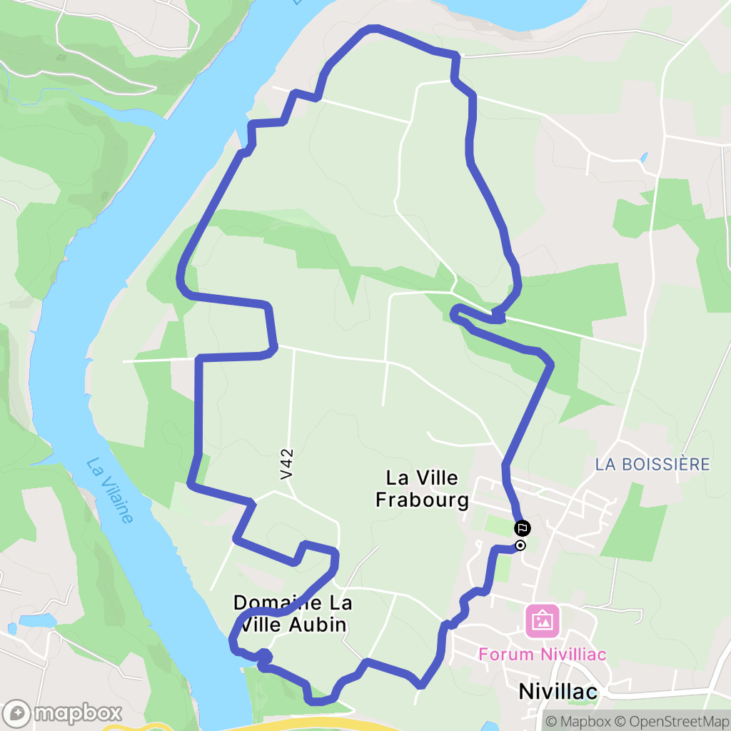 Nivillac : carte du parcours de randonnée - France