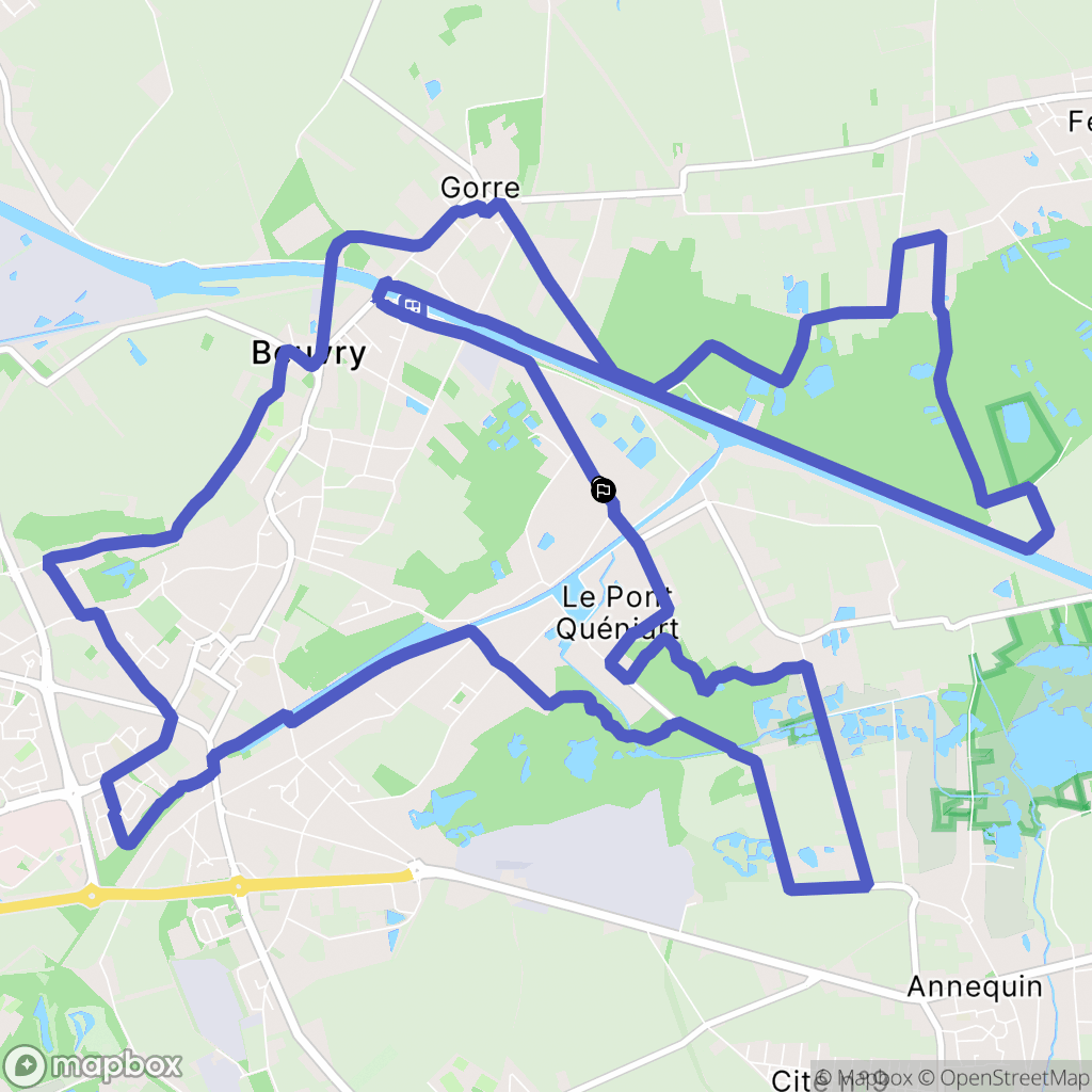 Beuvry : carte du parcours de randonnée - France