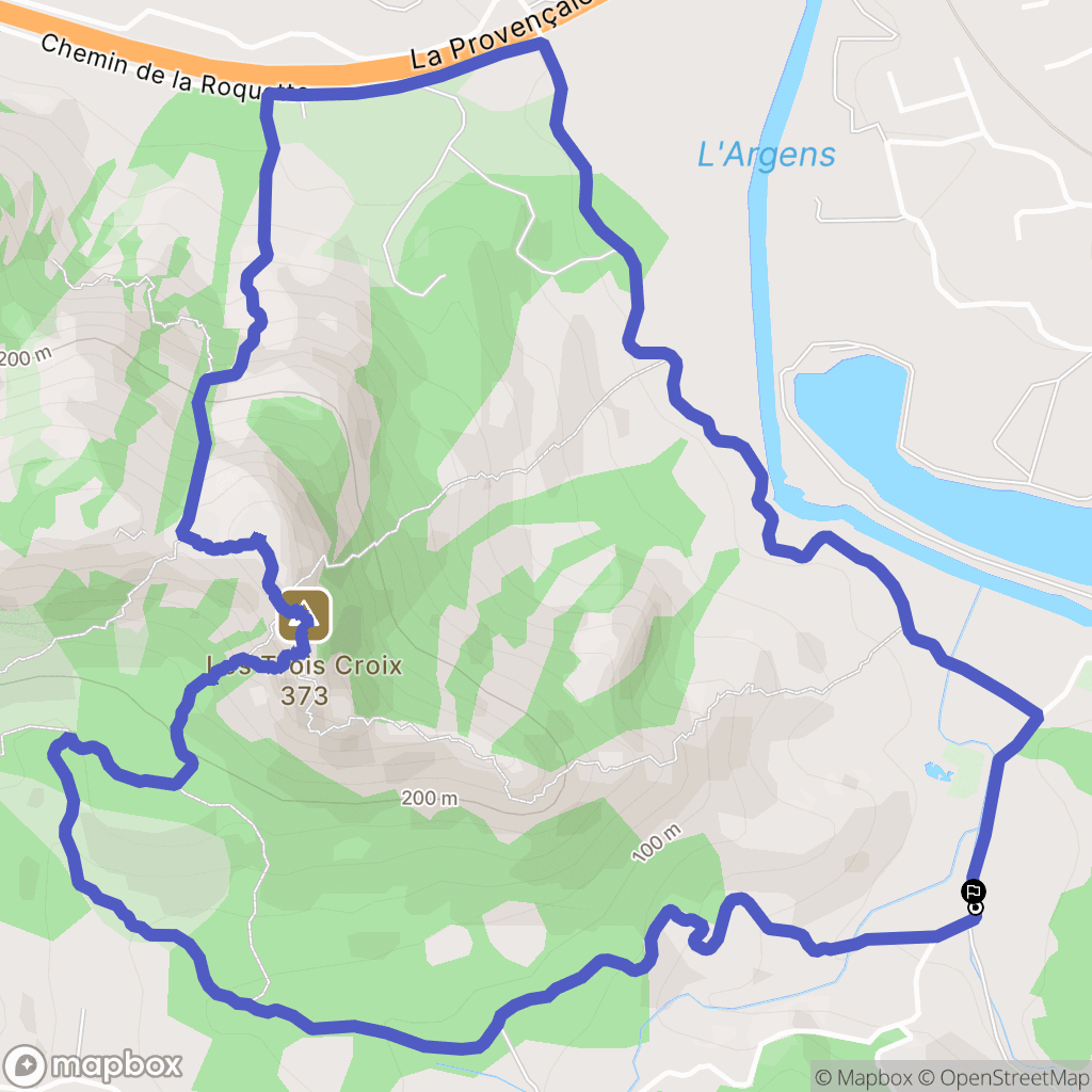 Roquebrune-sur-Argens : carte du parcours de randonnée - France