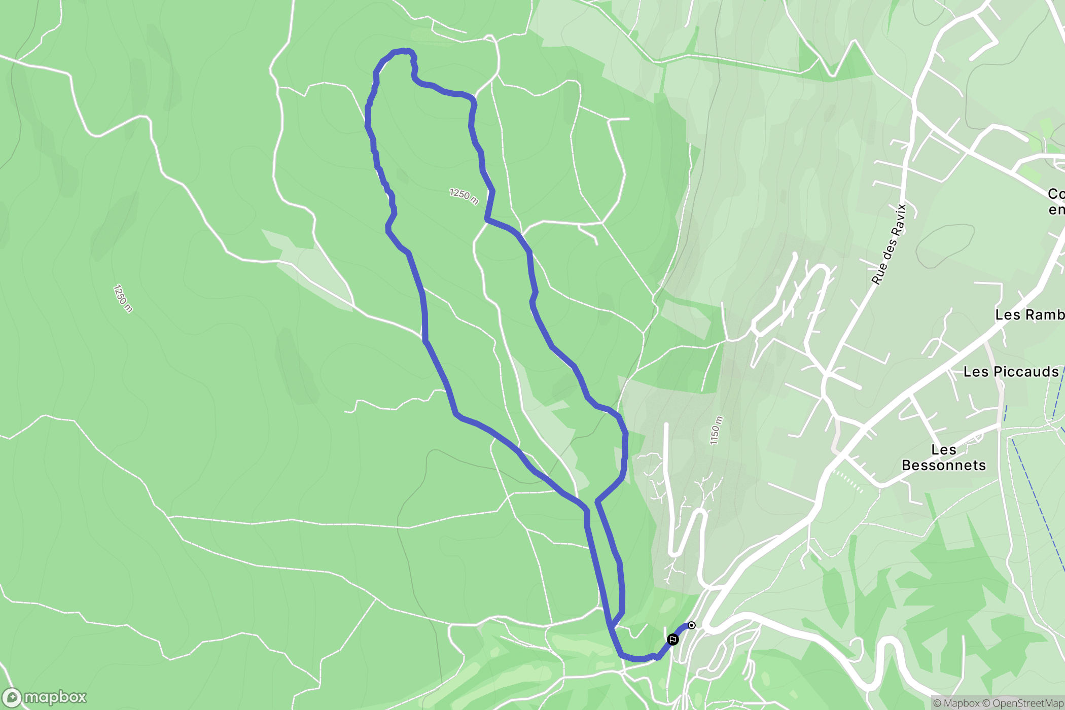 Corrençon-en-Vercors : carte du parcours de randonnée - France