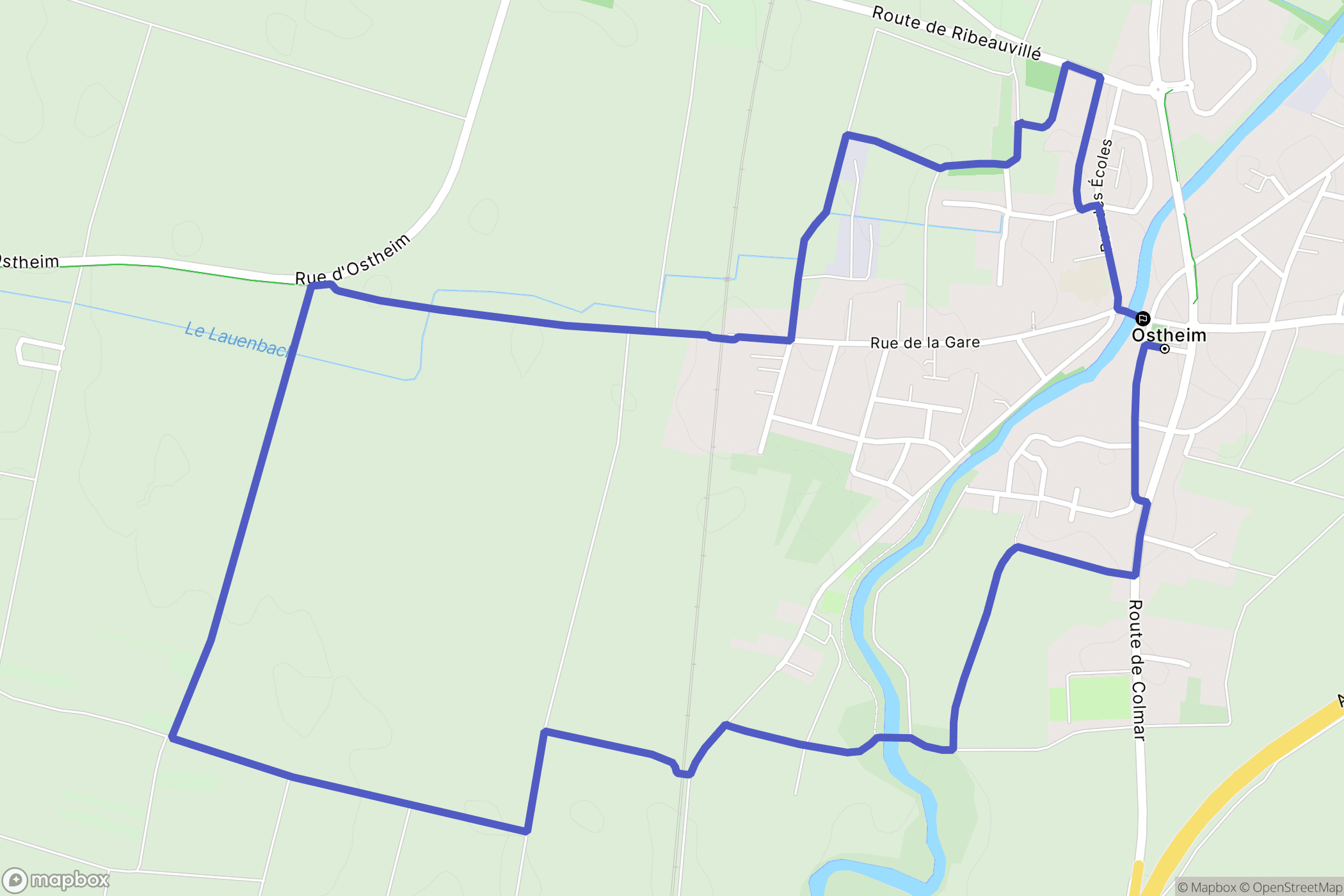 Ostheim : carte du parcours de randonnée - France