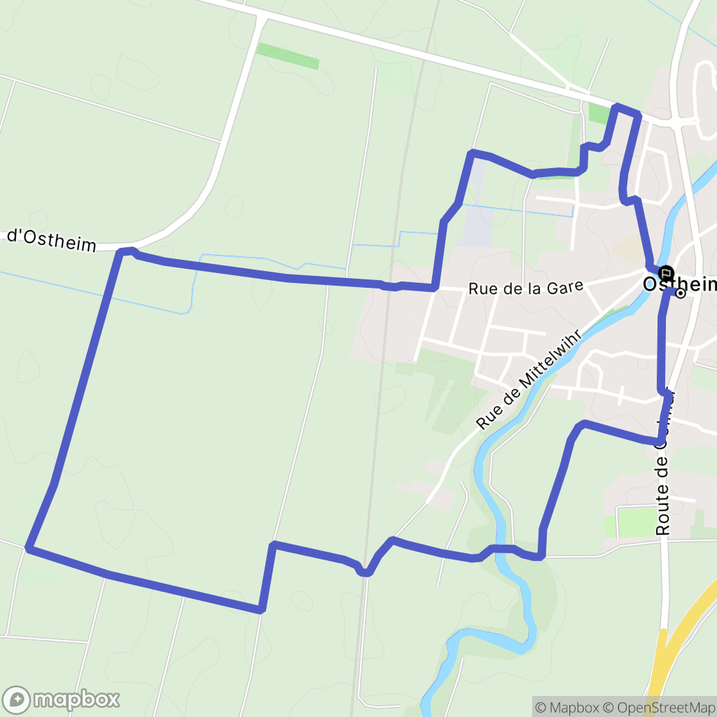 Ostheim : carte du parcours de randonnée - France