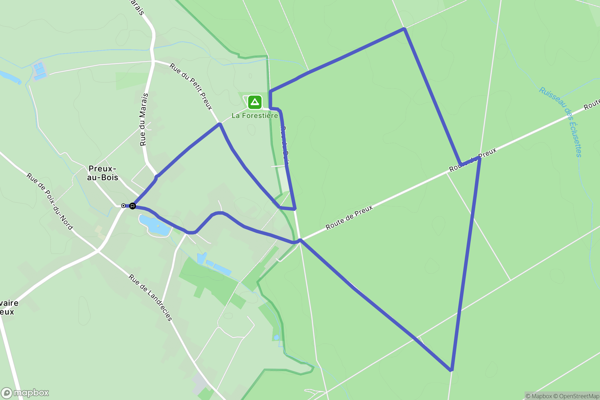 Preux-au-Bois : carte du parcours de randonnée - France