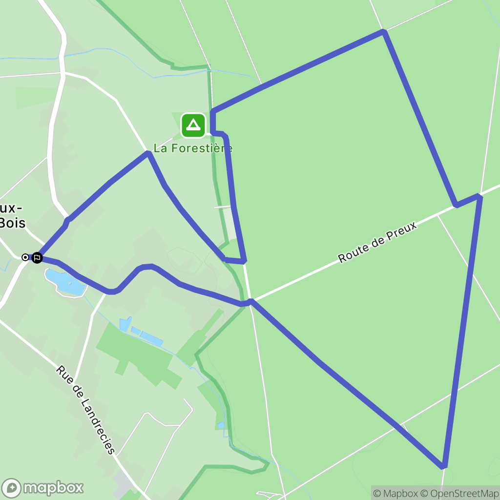 Preux-au-Bois : carte du parcours de randonnée - France
