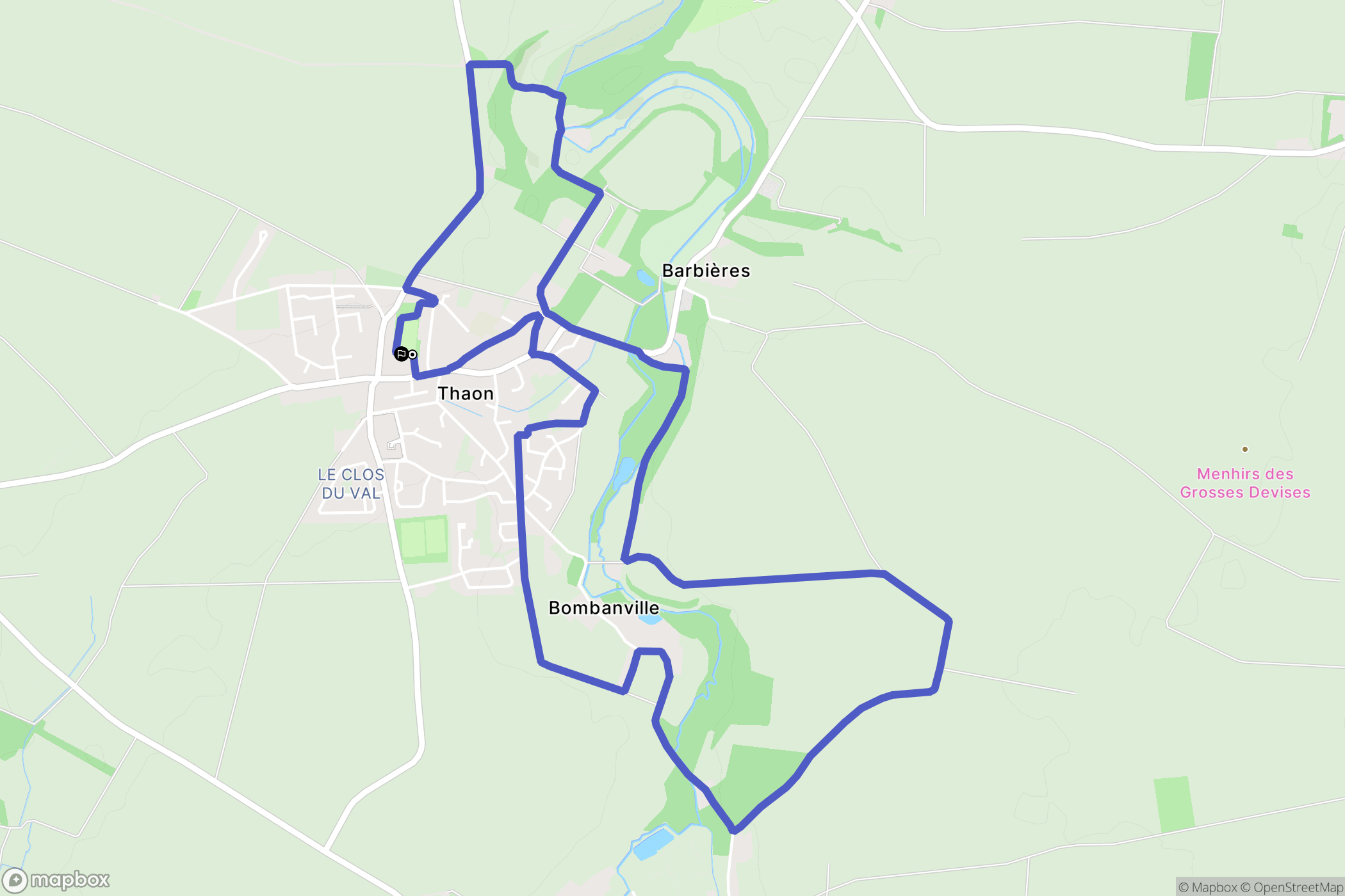 Thaon : carte du parcours de randonnée - France