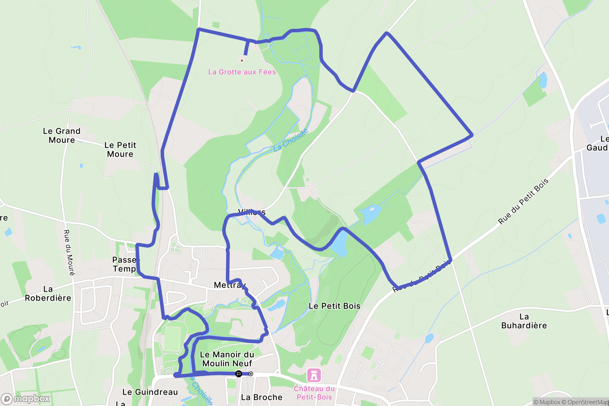 Mettray : carte du parcours de randonnée - France