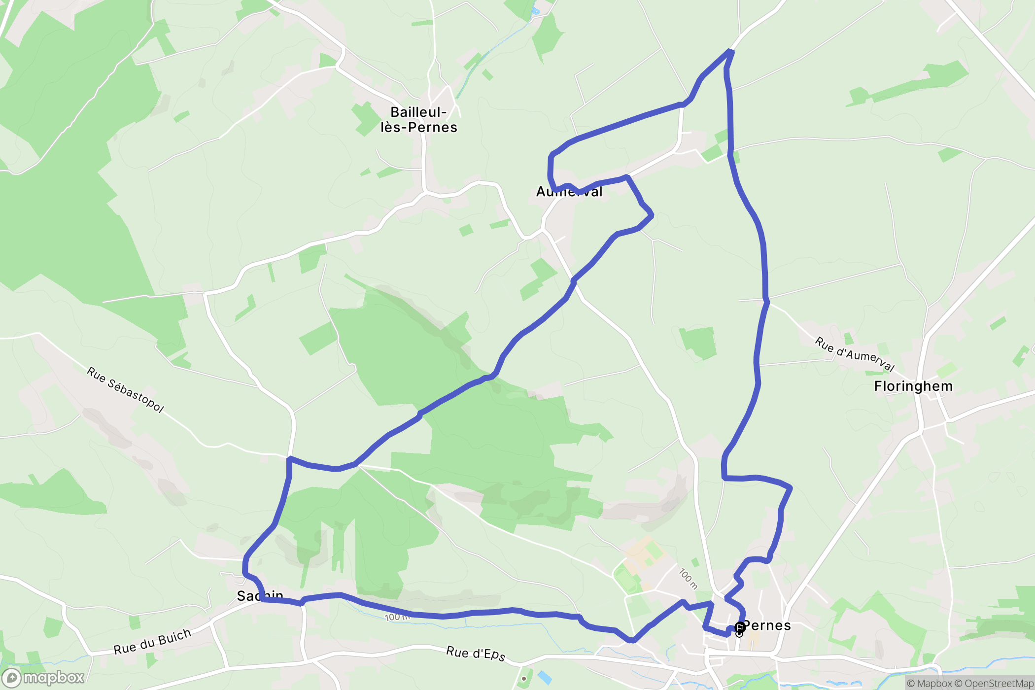 Pernes : carte du parcours de randonnée - France