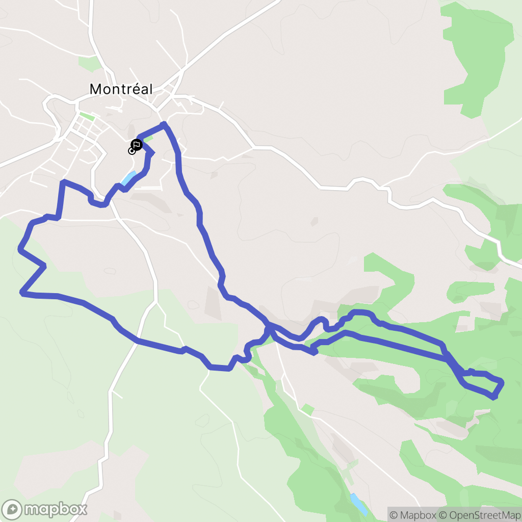 Montréal : carte du parcours de randonnée - France