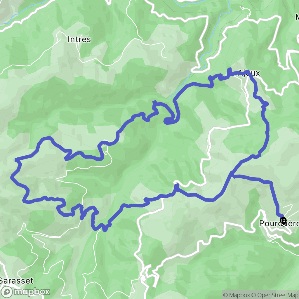 Pourchères : carte du parcours de randonnée - France