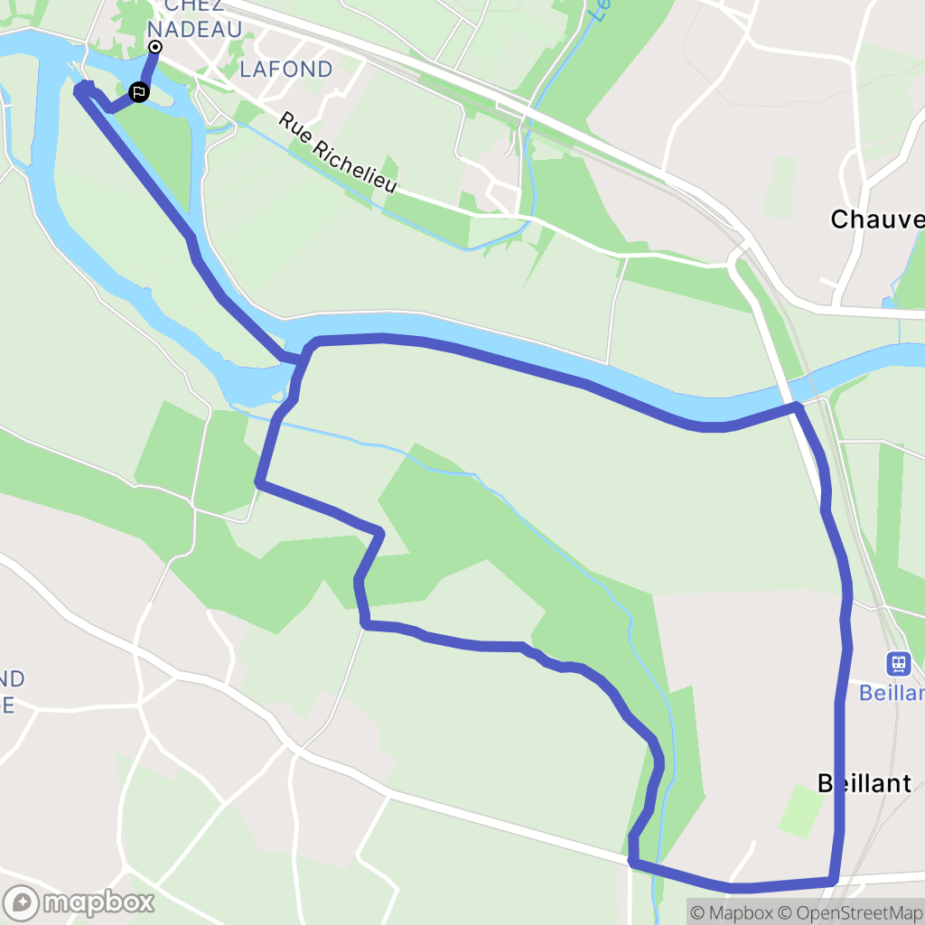 Chaniers : carte du parcours de randonnée - France
