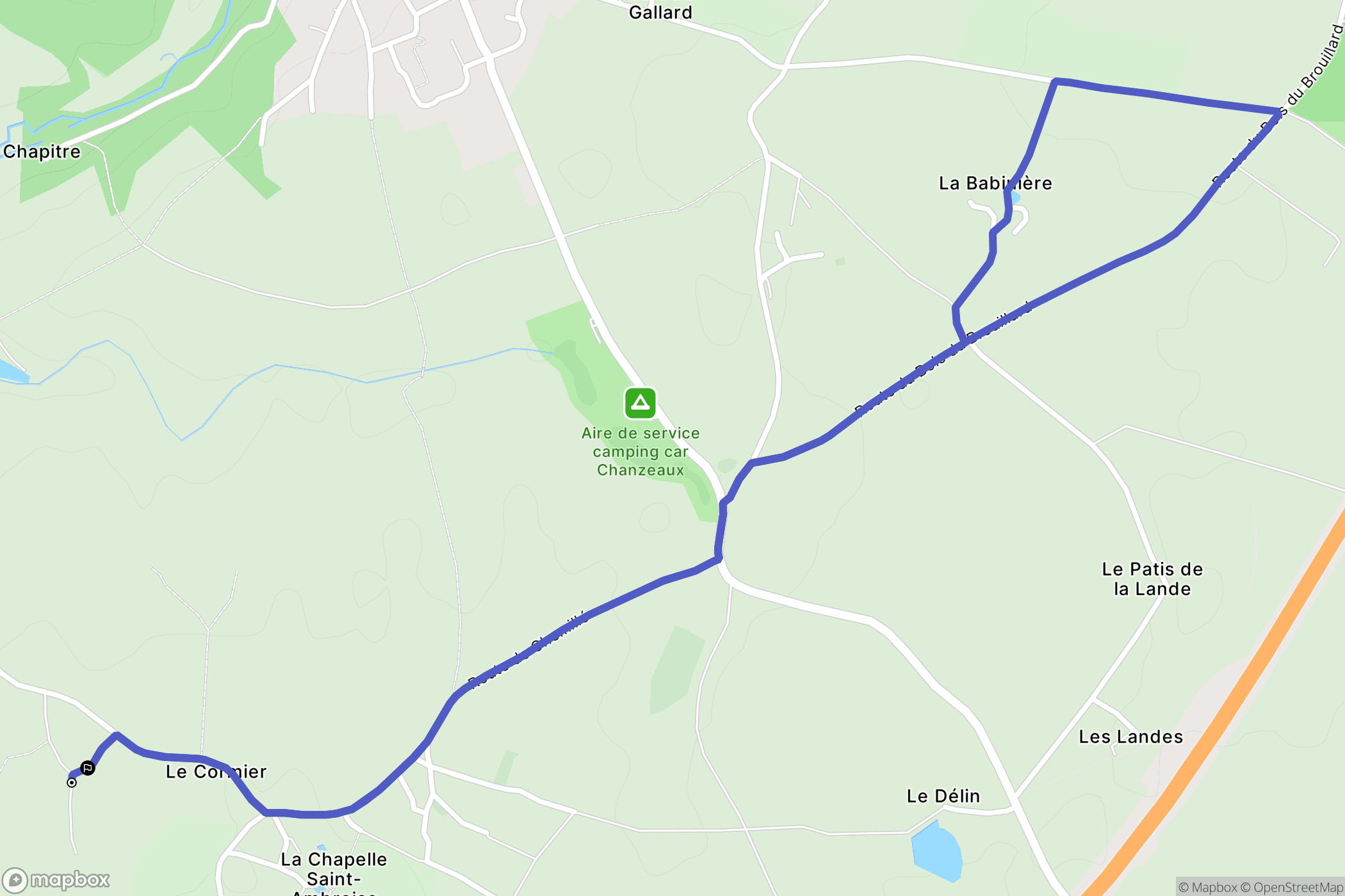 Chemillé-en-Anjou : carte du parcours de randonnée - France