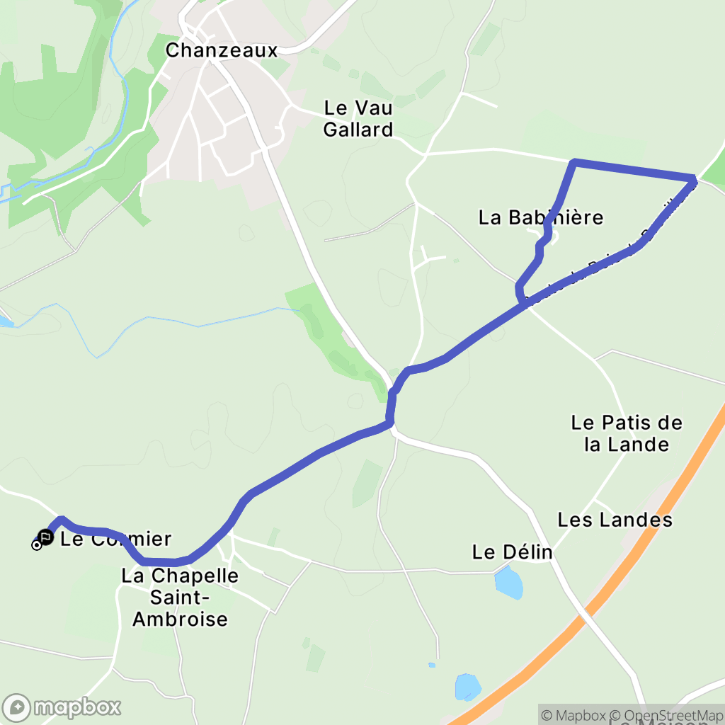 Chemillé-en-Anjou : carte du parcours de randonnée - France