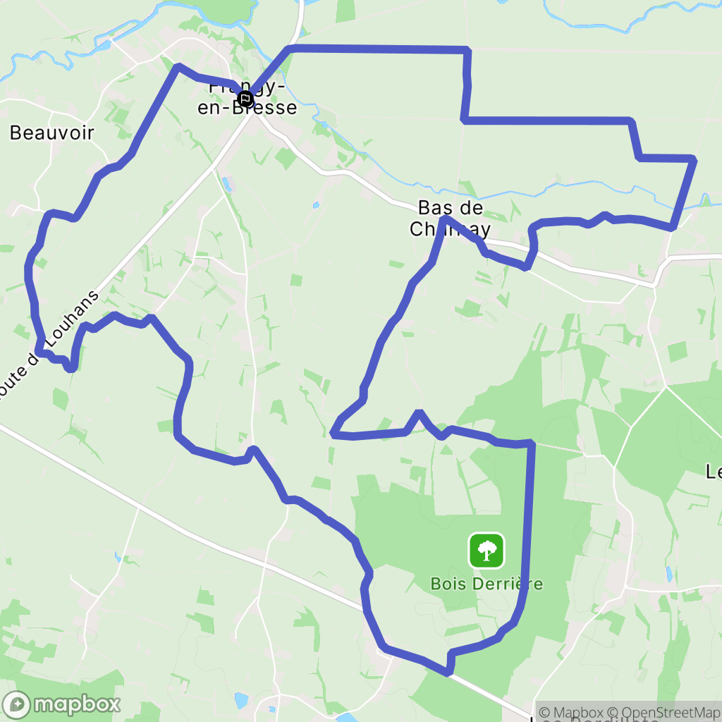 Frangy-en-Bresse : carte du parcours de randonnée - France