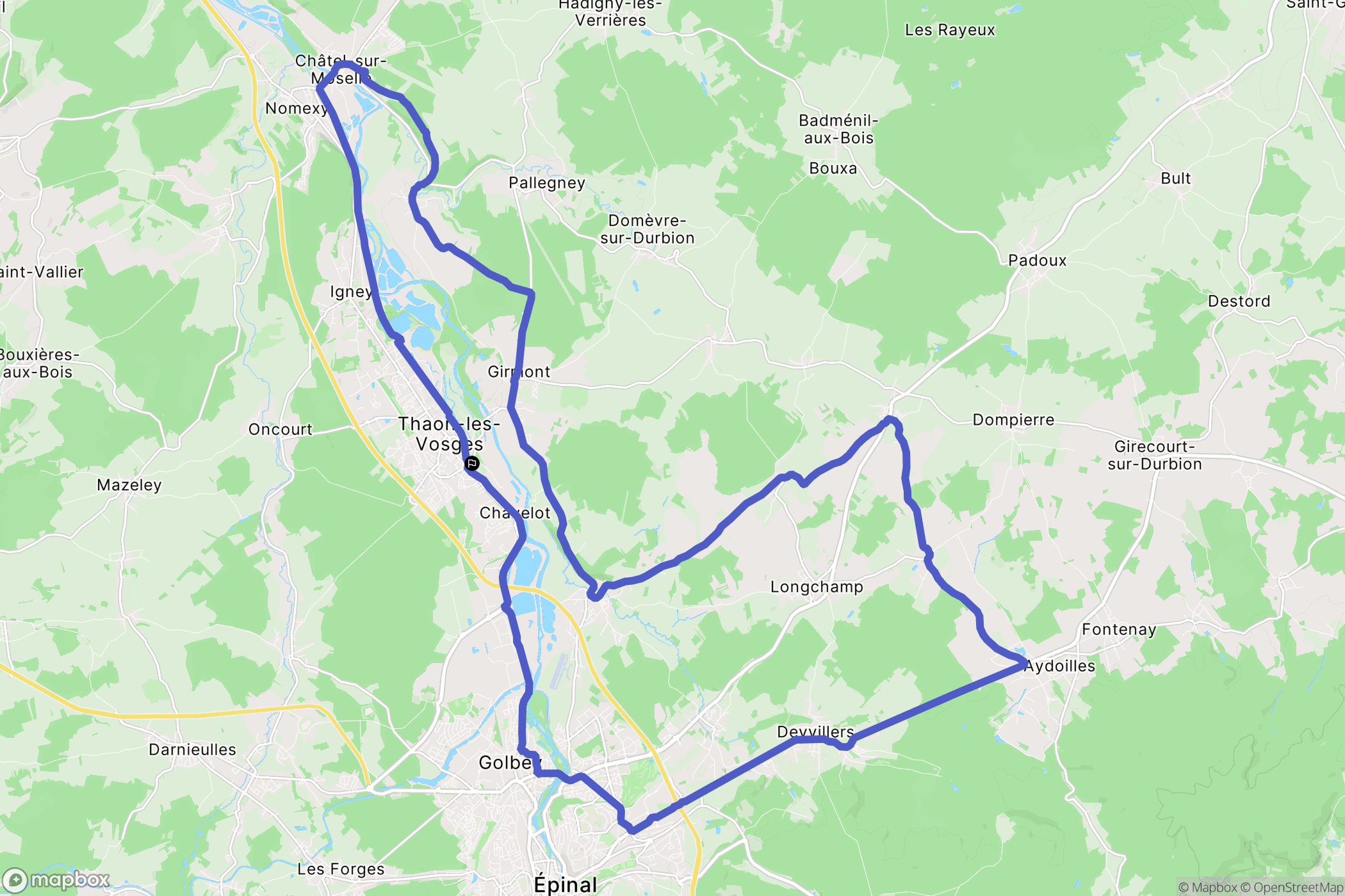 Capavenir Vosges : carte du parcours de randonnée - France