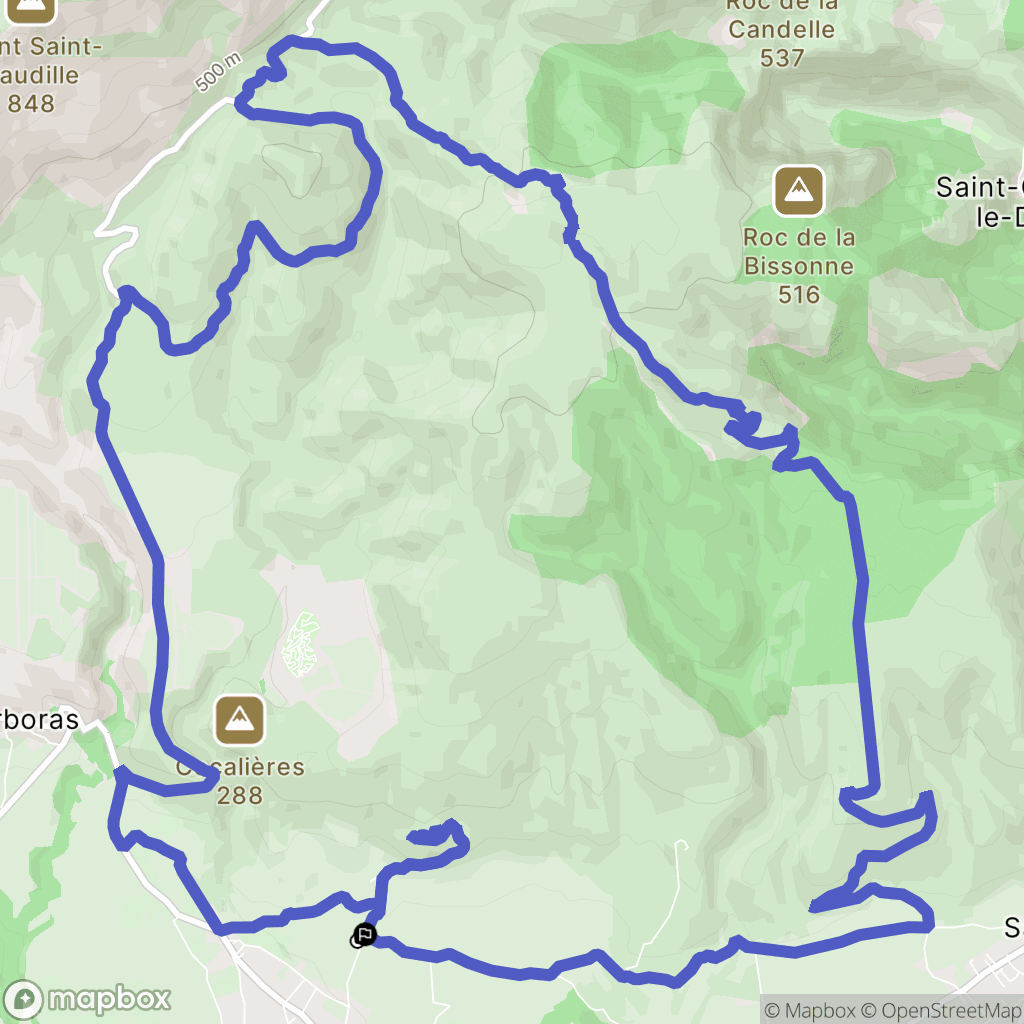 Montpeyroux : carte du parcours de randonnée - France