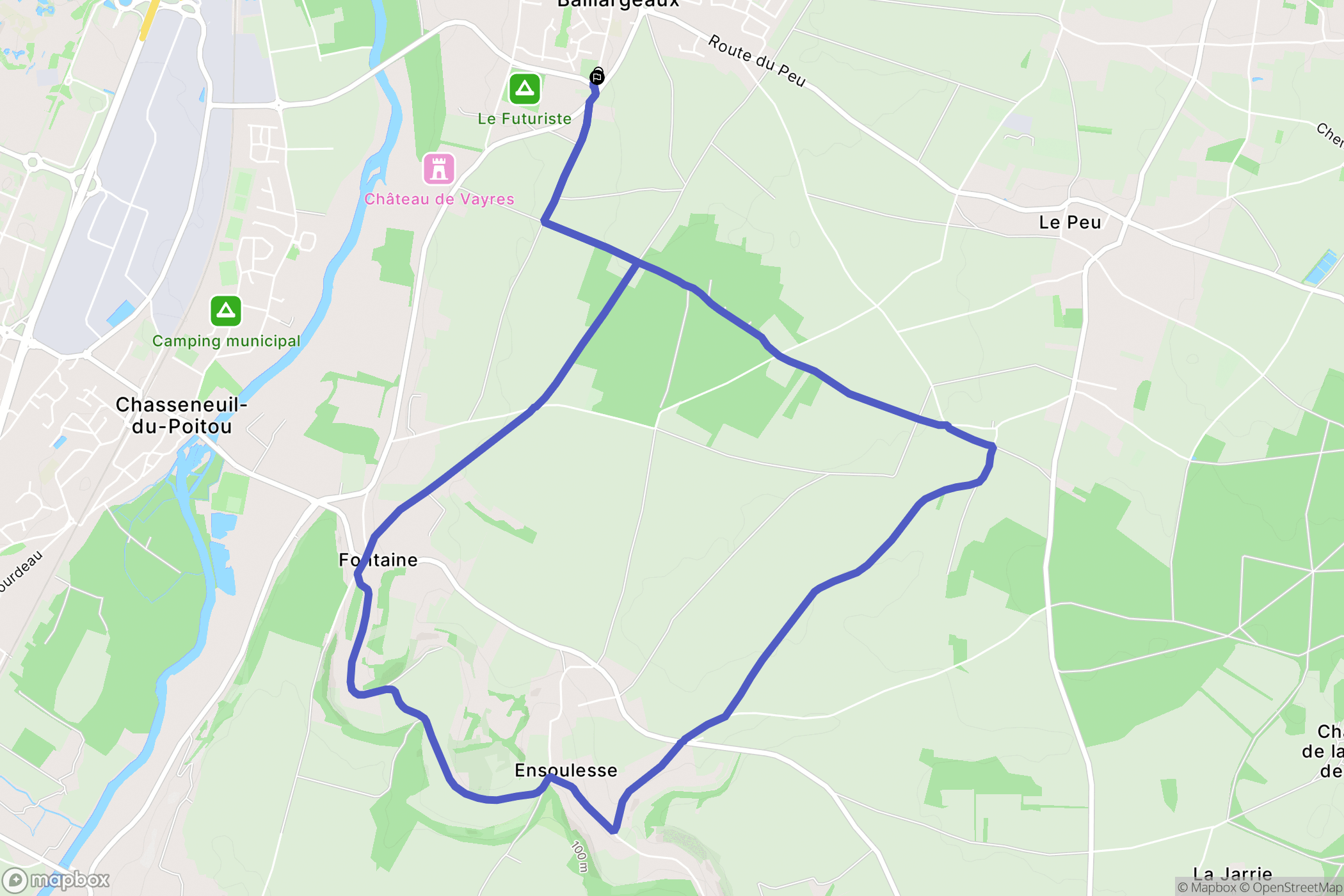 Saint-Georges-lès-Baillargeaux : carte du parcours de randonnée - France