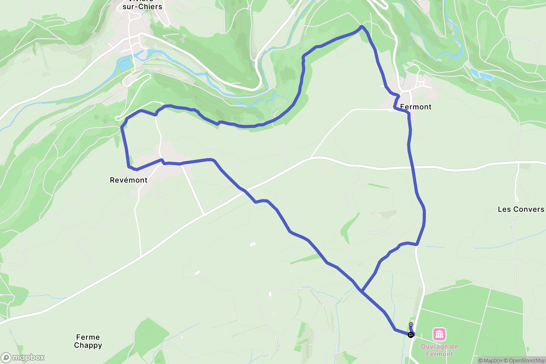 Viviers-sur-Chiers : carte du parcours de randonnée - France