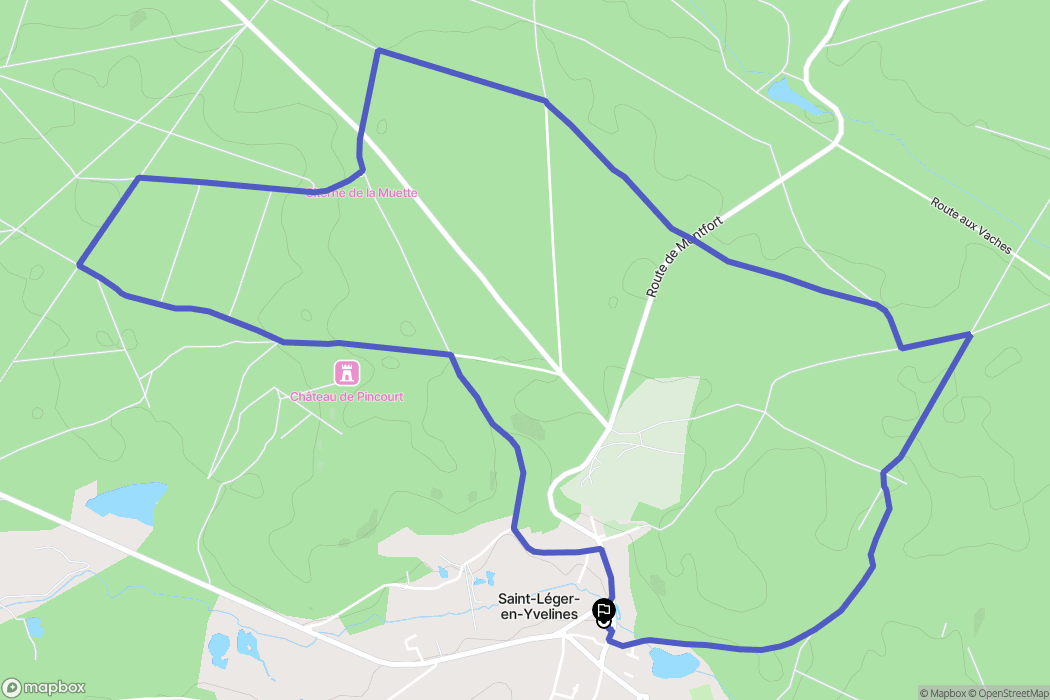 Saint leger en Yvelines : carte du parcours de randonnée - France