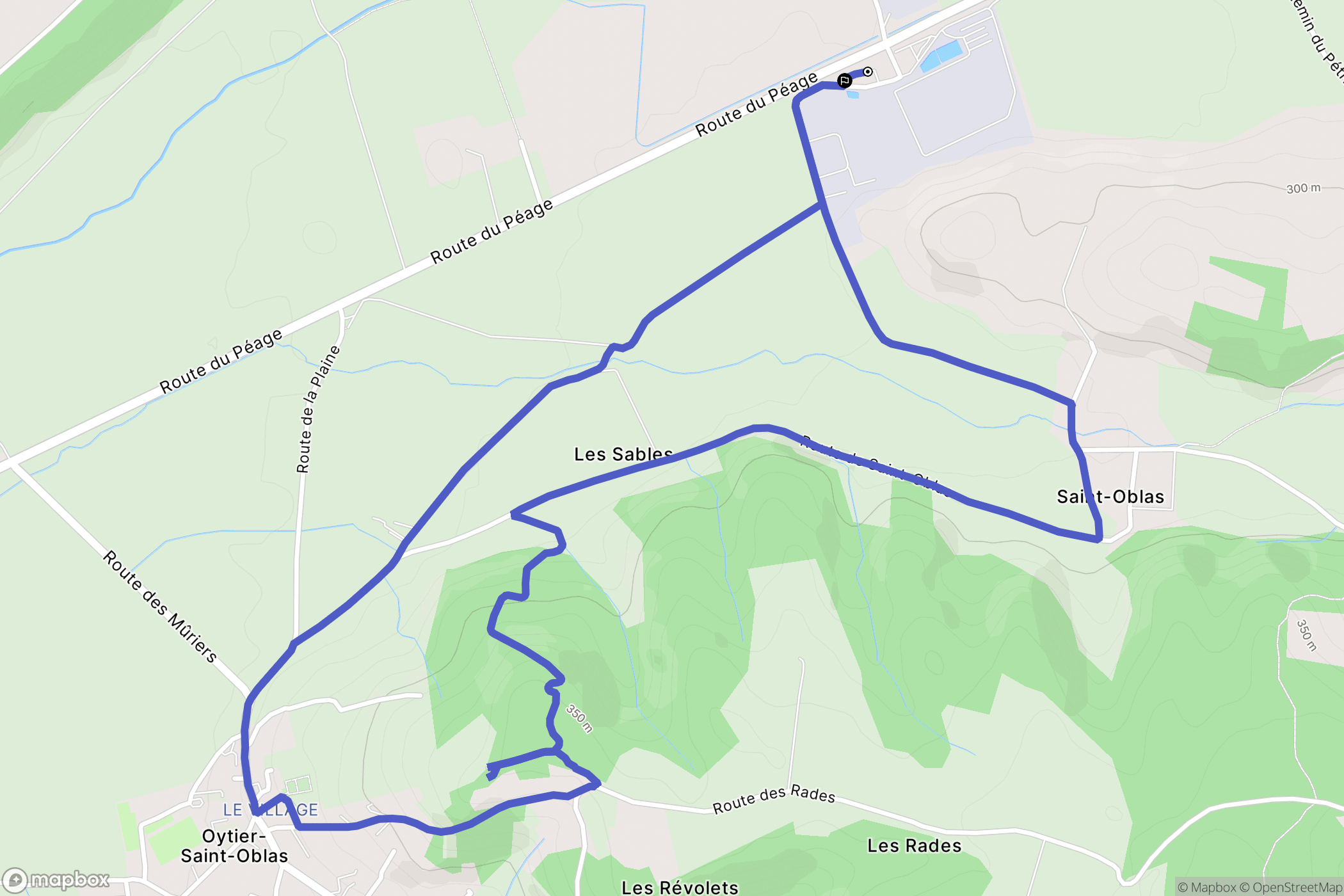 Oytier-Saint-Oblas : carte du parcours de randonnée - France