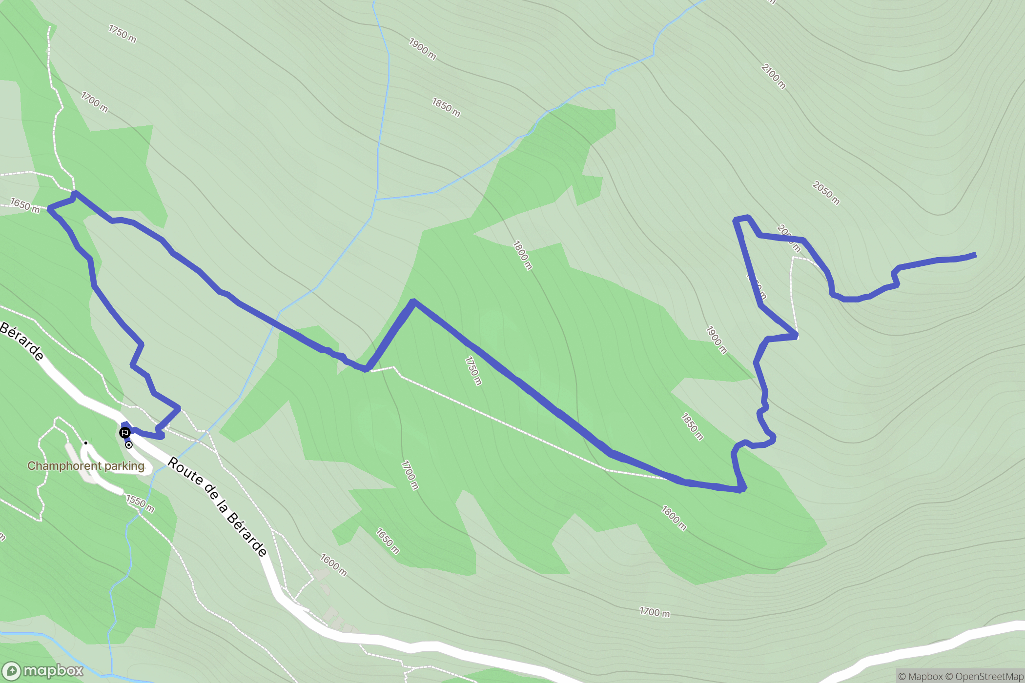 Saint-Christophe-en-Oisans : carte du parcours de randonnée - France
