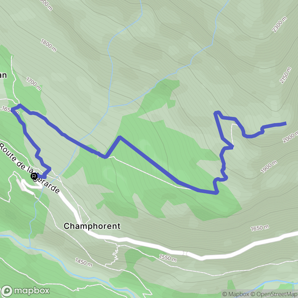 Saint-Christophe-en-Oisans : carte du parcours de randonnée - France