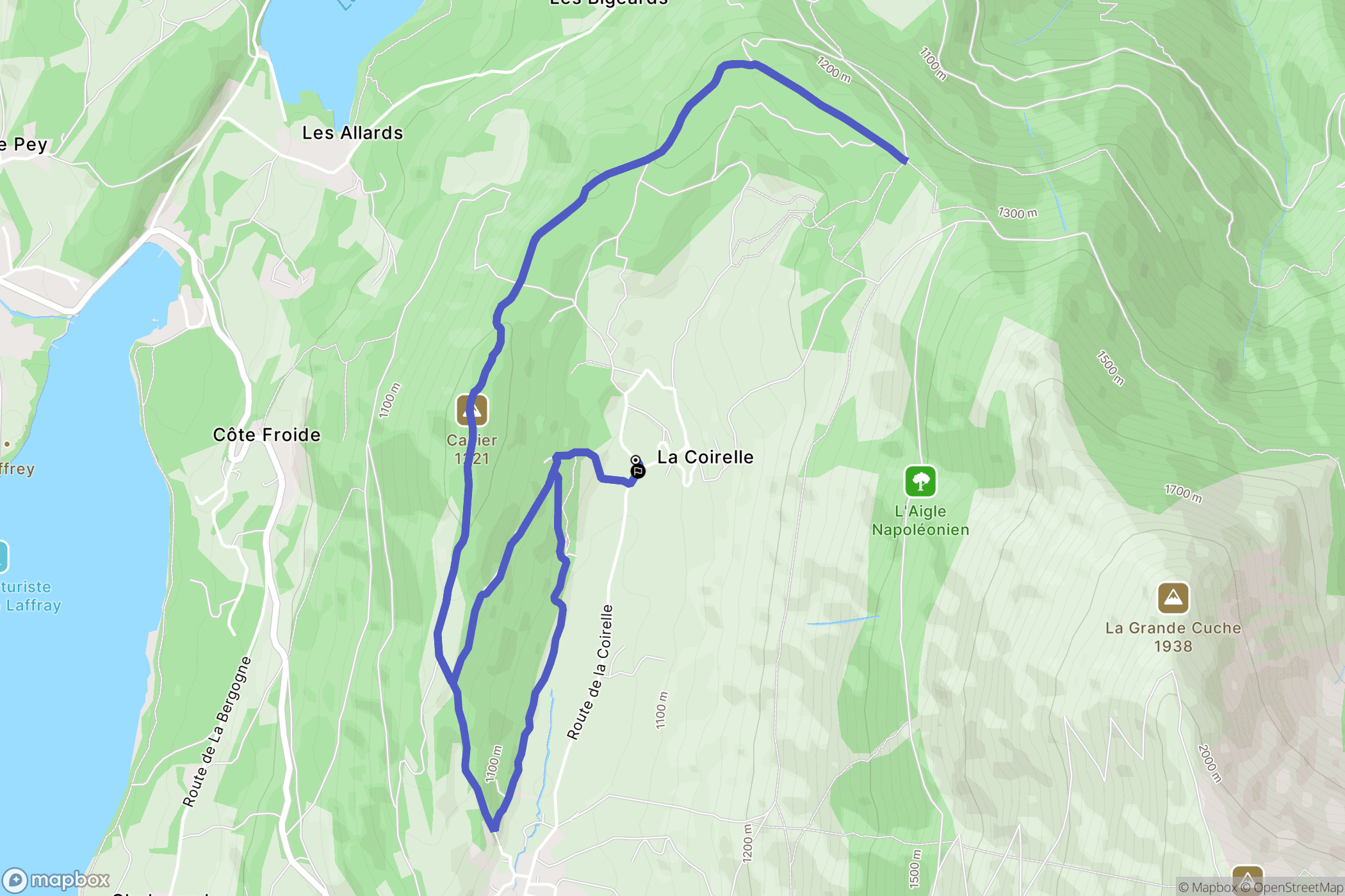 Cholonge : carte du parcours de randonnée - France