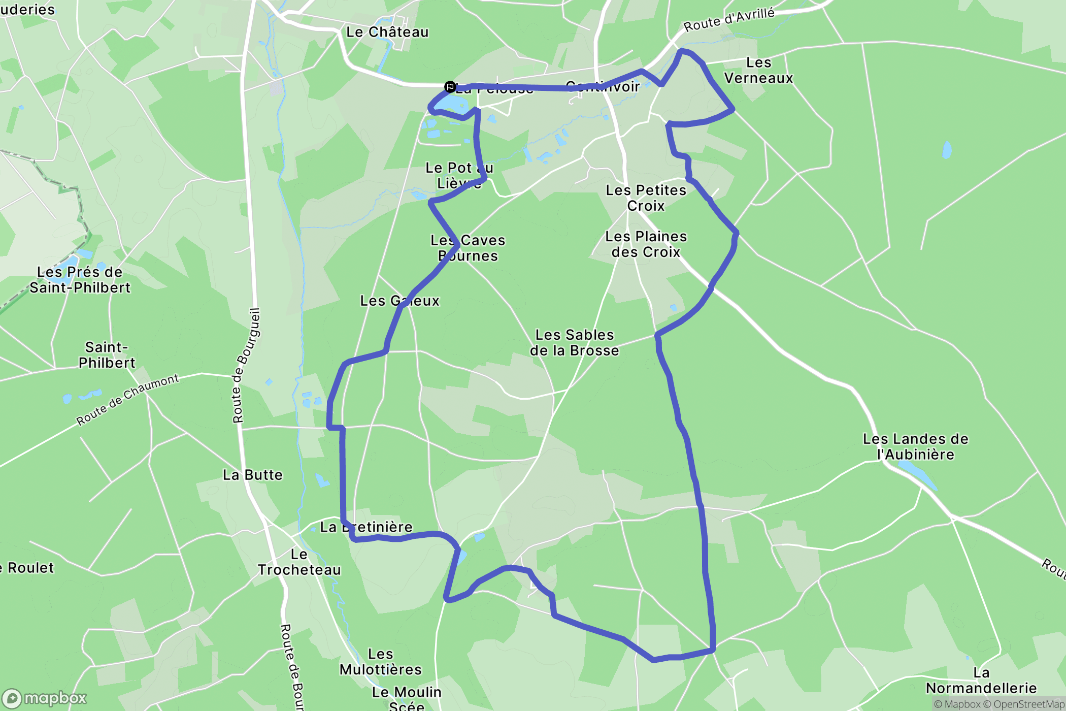 Continvoir : carte du parcours de randonnée - France