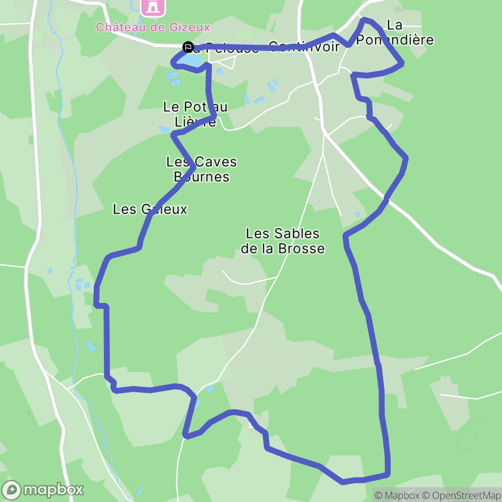Continvoir : carte du parcours de randonnée - France