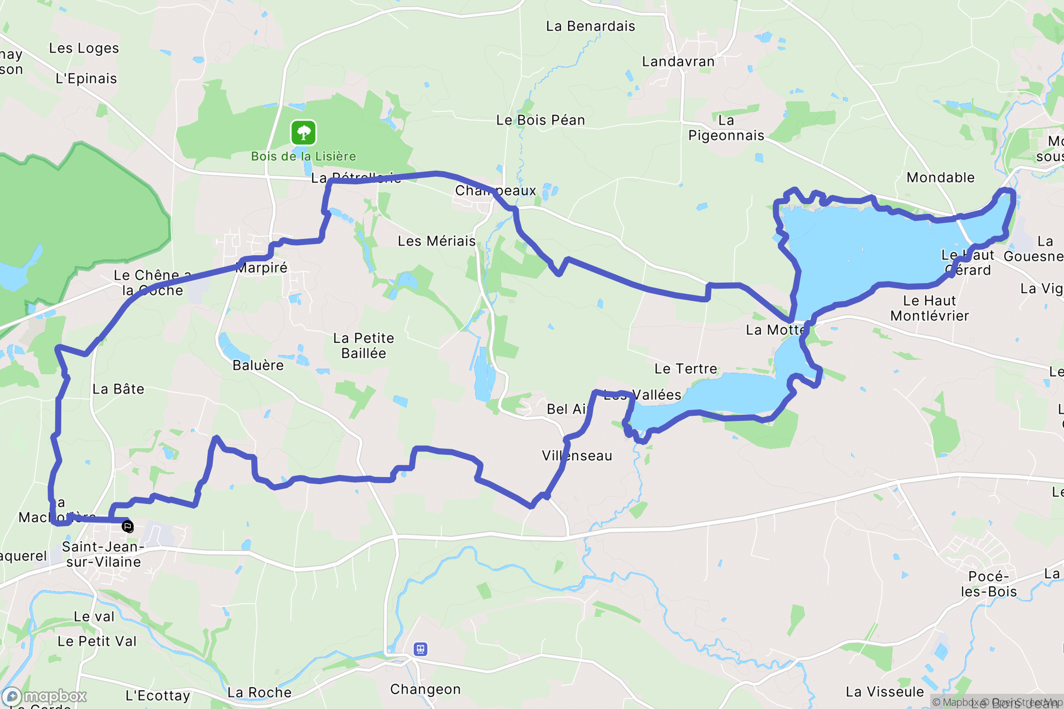 Saint-Jean-sur-Vilaine : carte du parcours de randonnée - France