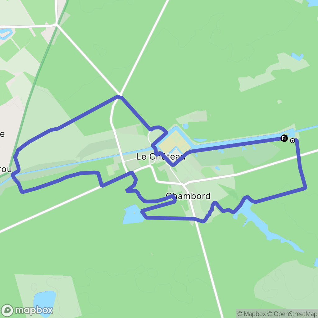 Chambord : carte du parcours de randonnée - France