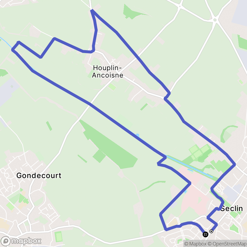 Seclin : carte du parcours de randonnée - France