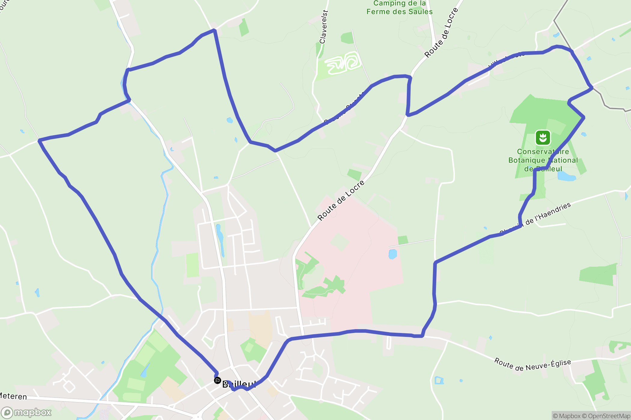 Bailleul : carte du parcours de randonnée - France