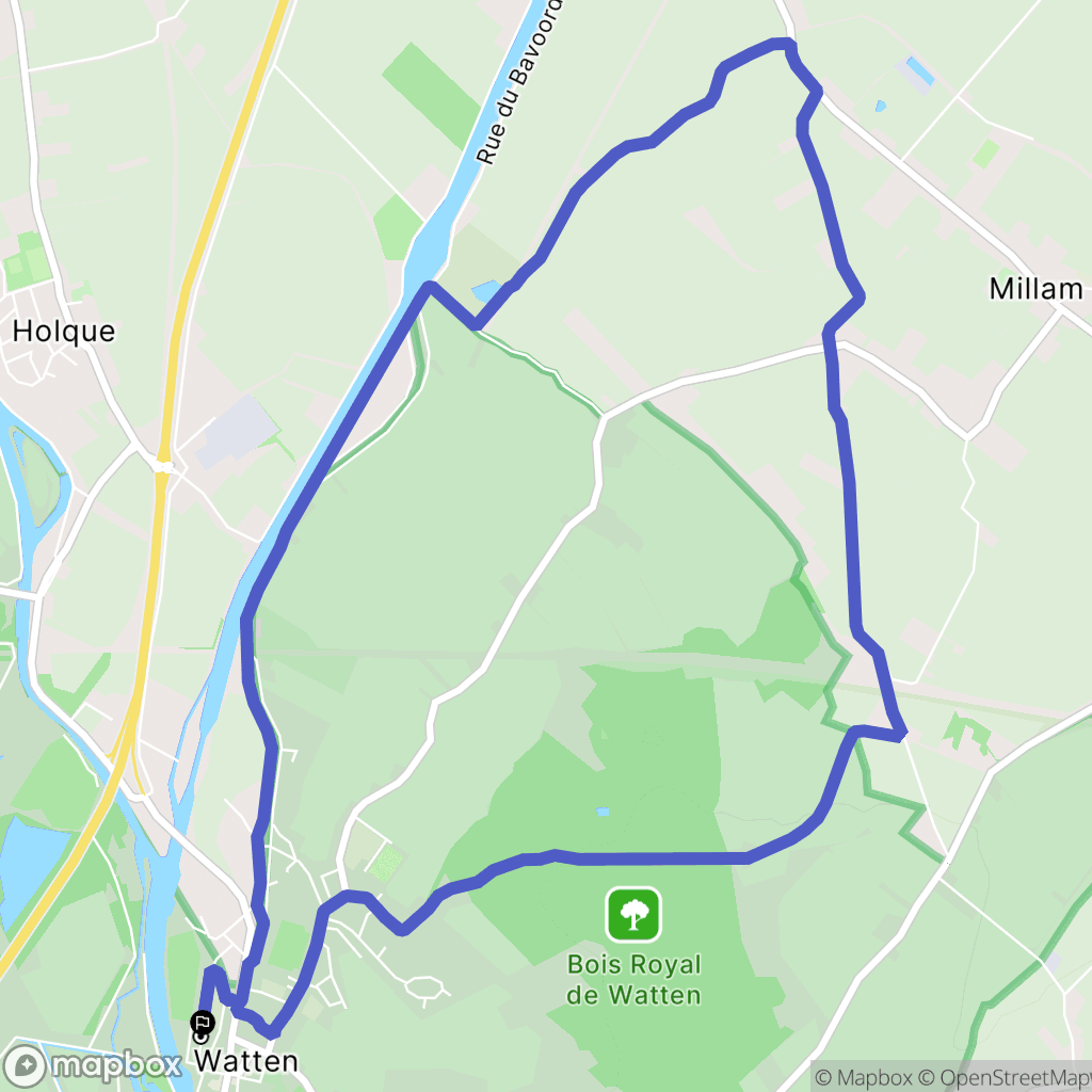 Watten : carte du parcours de randonnée - France