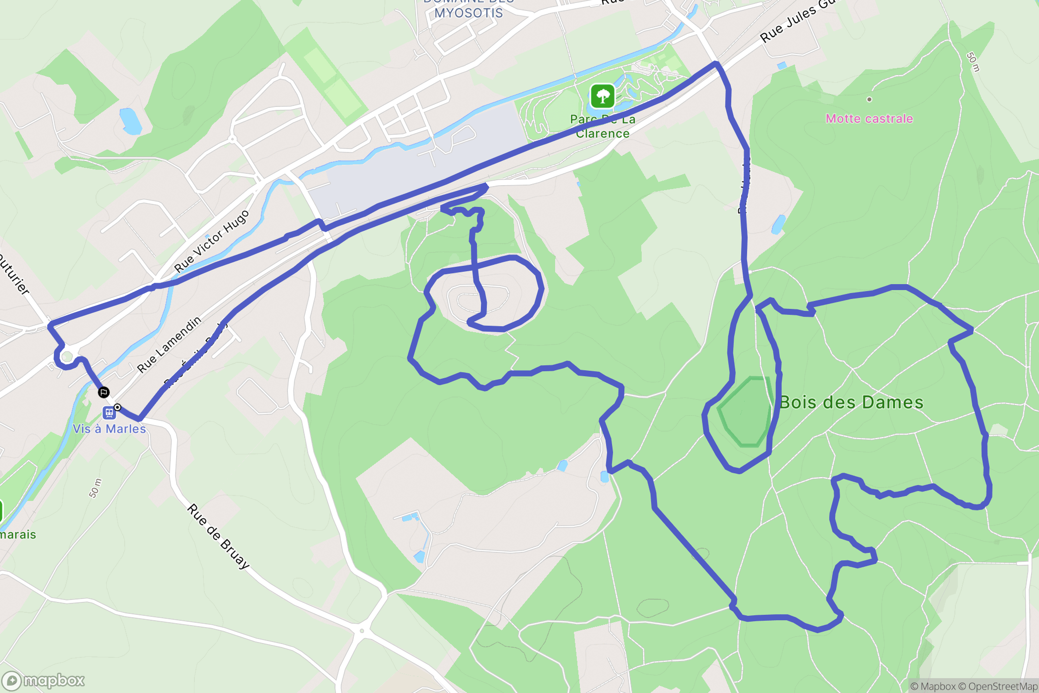 Marles-les-Mines : carte du parcours de randonnée - France
