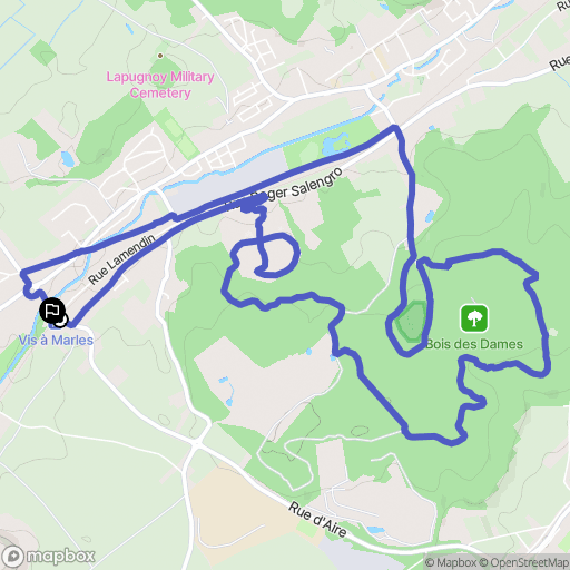 Marles-les-Mines : carte du parcours de randonnée - France