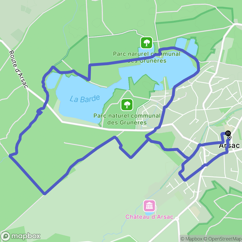 Arsac : carte du parcours de randonnée - France