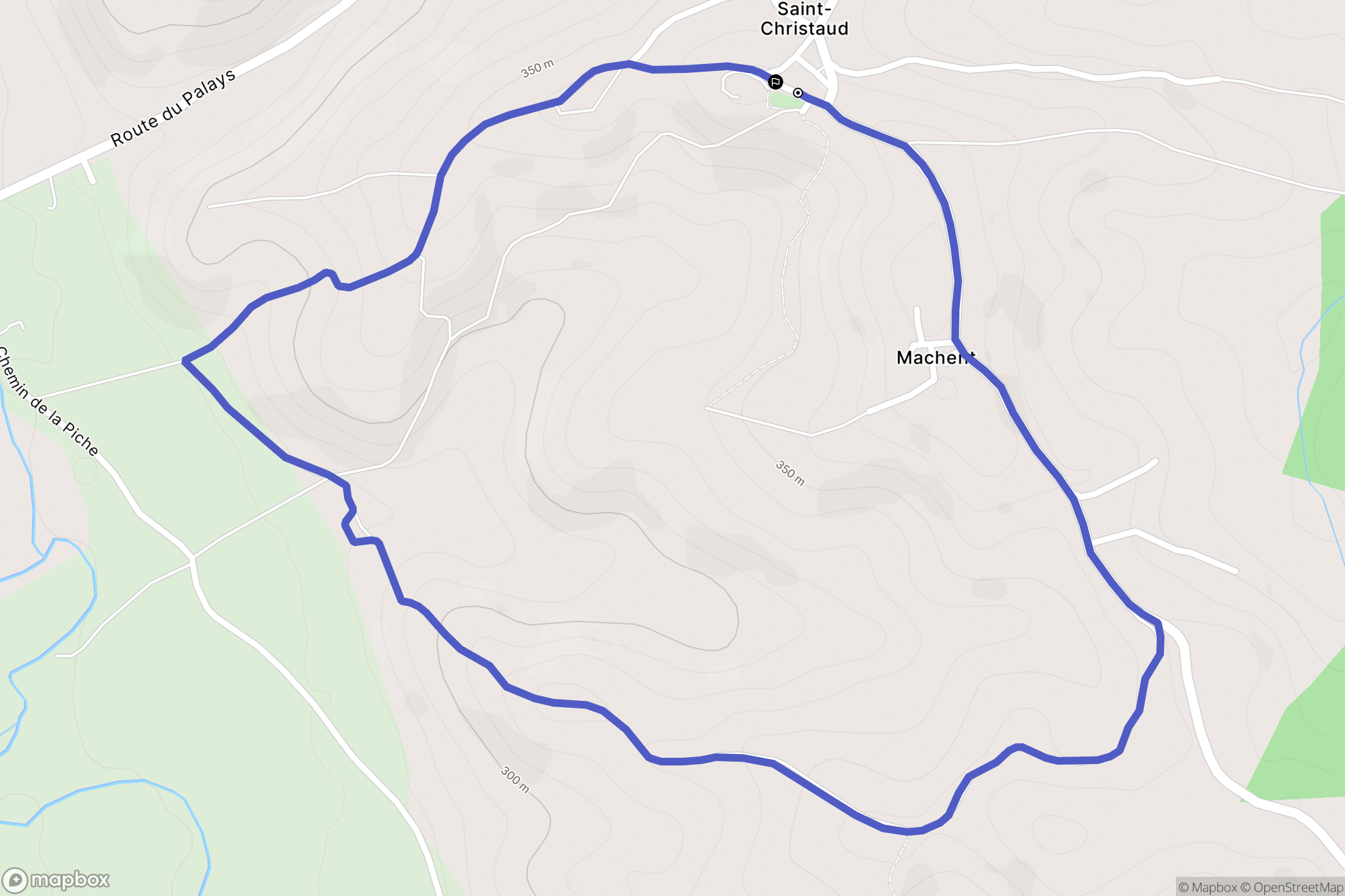 Saint-Christaud : carte du parcours de randonnée - France