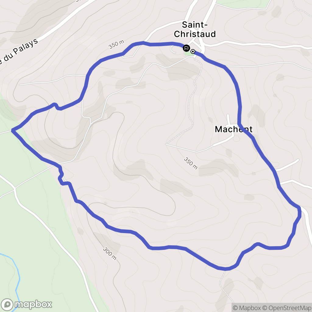 Saint-Christaud : carte du parcours de randonnée - France