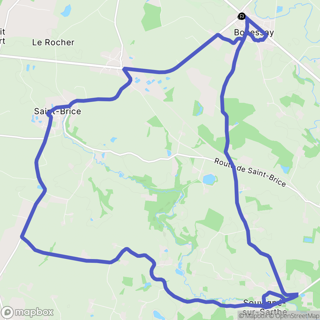 Bouessay : carte du parcours de randonnée - France