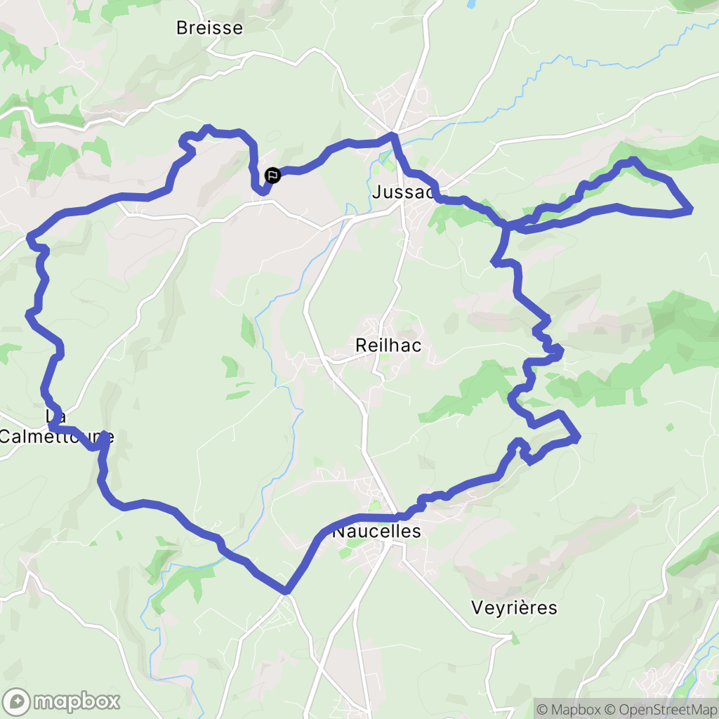 Jussac : carte du parcours de randonnée - France