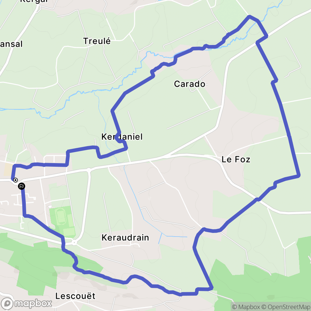 Saint-Jean-Brévelay : carte du parcours de randonnée - France