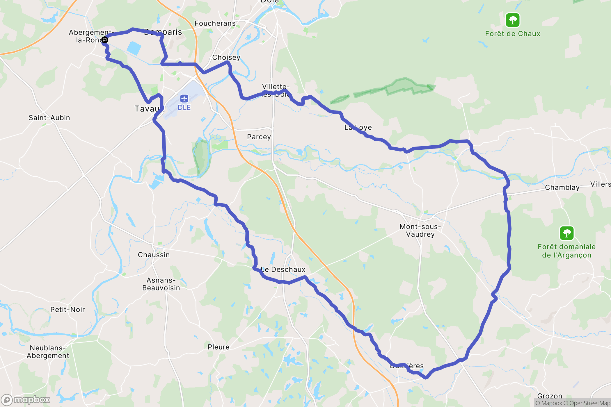 Abergement-la-Ronce : carte du parcours de randonnée - France